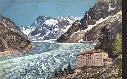 Chamonix Mer de glace et l Hotel du Montenvers Eismeer Gletscher Kat. Chamonix Mont Blanc