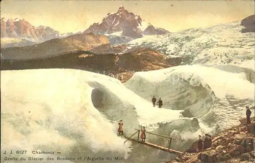 Chamonix Grotte du Glacier des Bossons Aiguille du Midi Gletscher Kat. Chamonix Mont Blanc