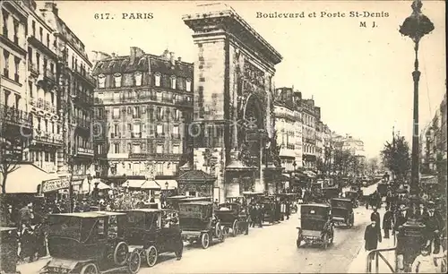 Paris Boulevard et Porte St Denis Automobile Kat. Paris