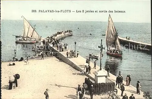 Palavas les Flots Herault Les jetees et sortie des bateaux Croix Kat. Palavas les Flots