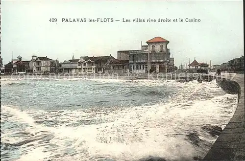 Palavas les Flots Herault Villas rive droite et le Casino Brandung Kat. Palavas les Flots