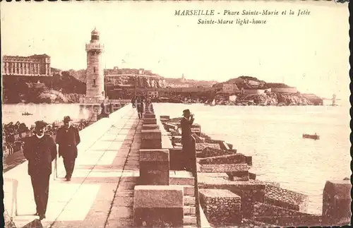 Marseille Phare Sainte Mairie et Jetee Kat. Marseille