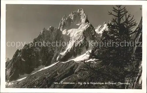 Chamonix Aiguille de la Republique et Grand Charmoz Gebirgspanorama Kat. Chamonix Mont Blanc