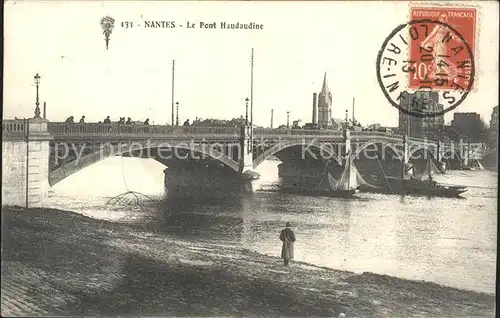 Nantes Loire Atlantique Pont Haudaudine Stempel auf AK Kat. Nantes