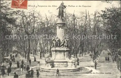 Marseille Allees Monument de Meilhan et des Capucines Kat. Marseille