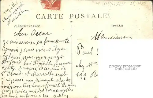 Marseille Entree du vieux Port et Pont Transbordeur Stempel auf AK Kat. Marseille