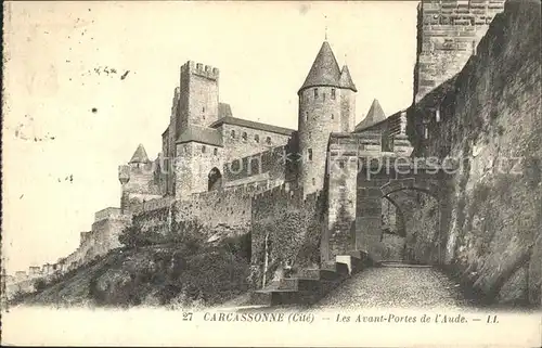Carcassonne La Cite Les Avant Portes de l Aude Festung Kat. Carcassonne