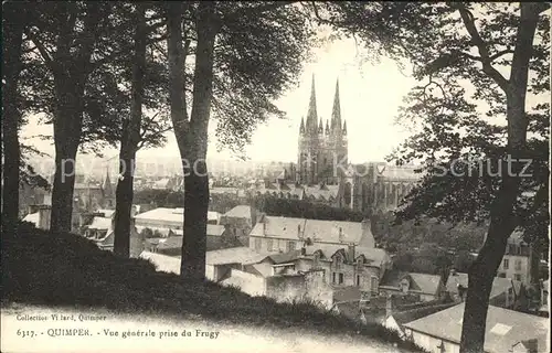 Quimper Vue generale prise du Frugy Cathedrale Kat. Quimper