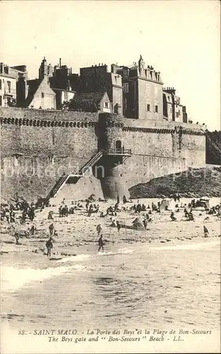 Saint Malo Ille et Vilaine Bretagne Porte des Beys et Plage de Bon Secours Kat. Saint Malo