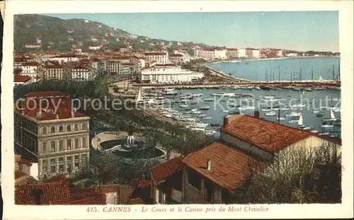 Cannes Alpes Maritimes Cours et Casino pris du mont Chevalier Port Kat. Cannes