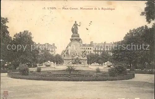Lyon France Place Carnot Monument de la Republique Kat. Lyon