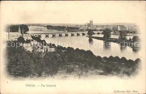 Tours Indre et Loire Vue generale Pont Kat. Tours