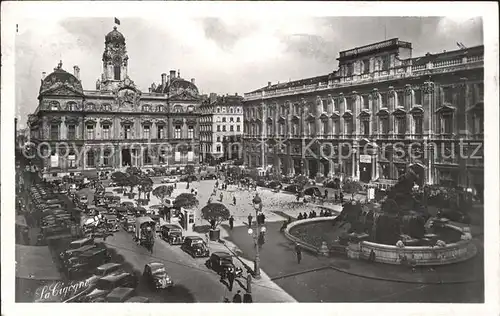 Lyon France Place des Terreaux Hotel de Ville Palais des Arts Fontaine Bartholdi Kat. Lyon