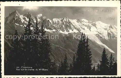 Chamonix Vue sur la chaine du Mont Blanc Gebirgspanorama Kat. Chamonix Mont Blanc