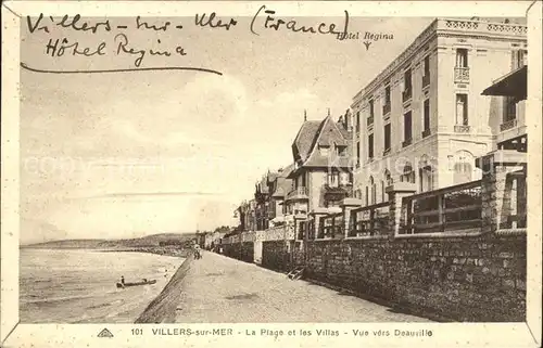 Villers sur Mer Plage et Villas vue vers Deauville Kat. Villers sur Mer