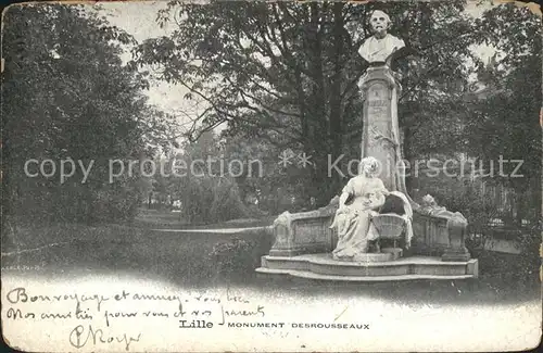 Lille Nord Monument Desrousseaux Statue Buste Kat. Lille