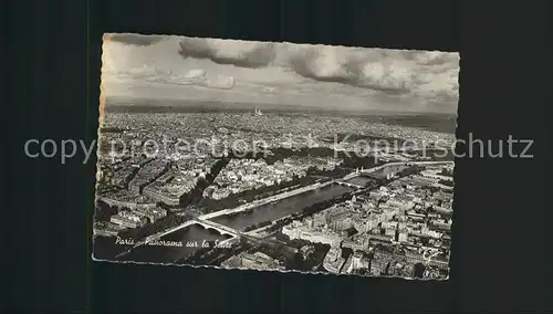 Paris Panorama sur la Seine vue aerienne Kat. Paris