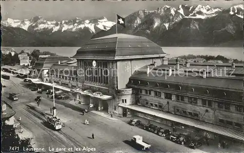 Lausanne VD La gare et les Alpes / Lausanne /Bz. Lausanne City