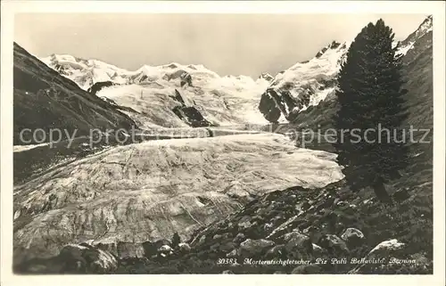 Morteratschgletscher mit Piz Palue Bellavista und Bernina Kat. Morteratsch