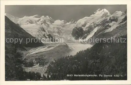 Morteratschgletscher mit Piz Bernina Kat. Morteratsch