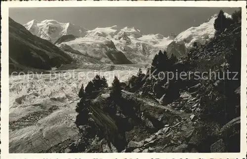 Morteratschgletscher mit Alpenpanorama Kat. Morteratsch