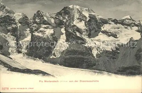 Piz Morteratsch von der Diavolezzahuette Kat. Piz Morteratsch