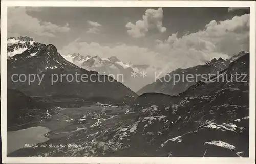 Maloja GR Panorama mit Bergeller Bergen / Maloja Graubuenden /Bz. Maloja