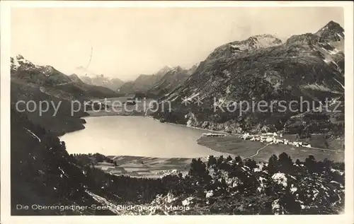 Maloja GR mit Oberengadiner Seen / Maloja Graubuenden /Bz. Maloja
