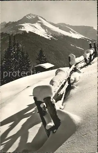 Davos GR Winterimpressionen Blick auf das Leidbachhorn Kat. Davos