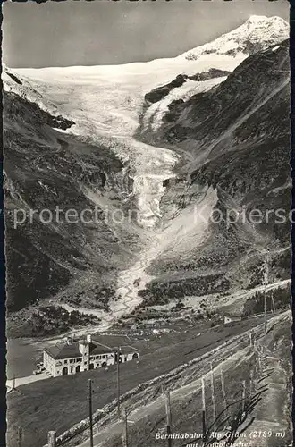 Alp Gruem Berninabahn mit Paluegletscher Kat. Alp Gruem