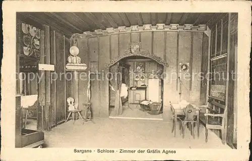 Sargans Schloss Zimmer der Graefin Agnes Kat. Sargans