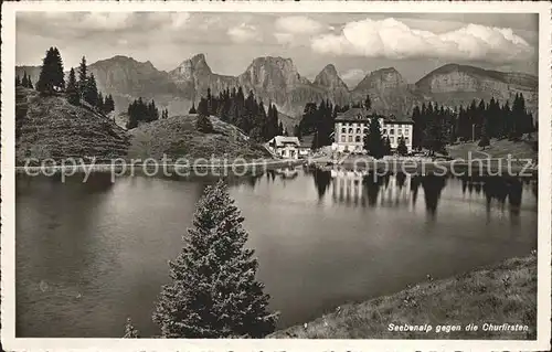 Oberterzen Hotel Seebenalp mit Churfirsten Kat. Oberterzen