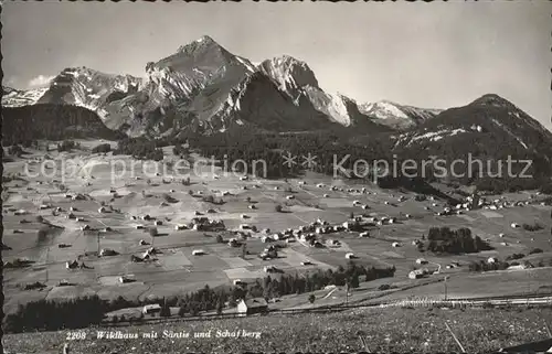 Wildhaus SG mit Saentis und Schafberg Kat. Wildhaus Lisighaus