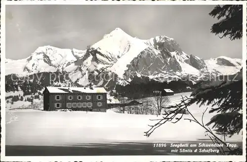 Schwendisee Seegueetli mit Saentis und Schafberg Kat. Wildhaus