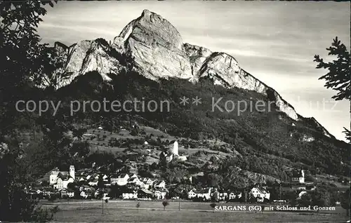 Sargans mit Schloss und Gonzen Kat. Sargans