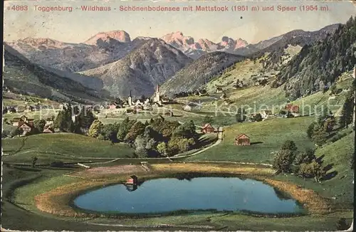 Wildhaus SG Schoenenbodensee mit Mattstock und Speer Kat. Wildhaus Lisighaus