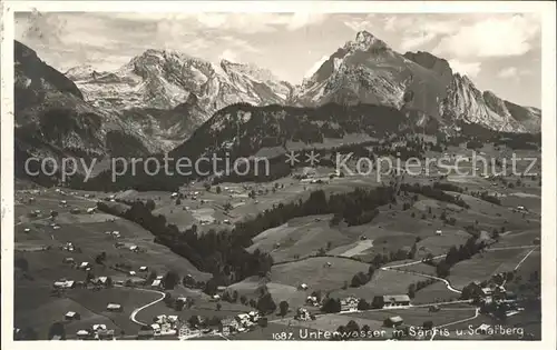 Unterwasser Toggenburg mit Saentis und Schafberg Kat. Unterwasser