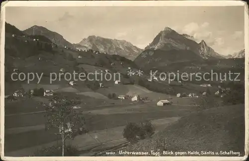 Unterwasser Toggenburg mit Heide Saentis und Schafberg Kat. Unterwasser