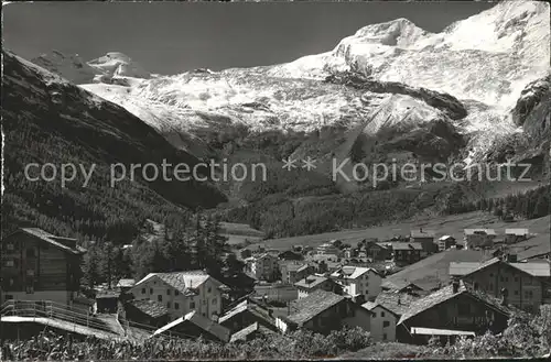 Saas Fee mit Allalinhorn und Alphubel Kat. Saas Fee