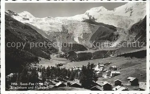 Saas Fee mit Allalinhorn und Alphubel Kat. Saas Fee