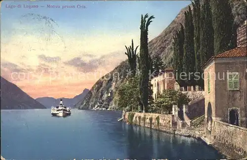 Lugano TI Lago di Lugano Oria Dampfer Kat. Lugano