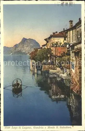 Gandria Lago di Lugano Haeuser am Lago e Monte S. Salvatore Boot Kat. Gandria