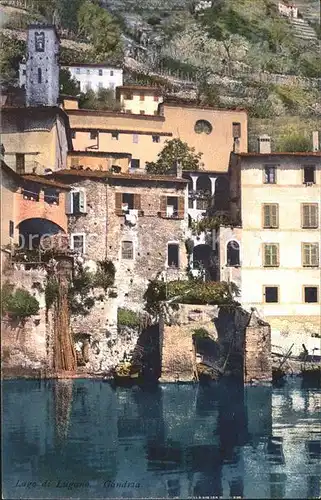 Gandria Lago di Lugano Haeuser am Lago Kat. Gandria