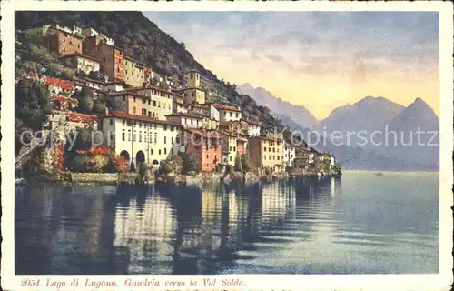 Gandria Lago di Lugano mit Val Solda Kat. Gandria