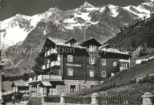 Saas Fee Pension Alpina Taeschhorn Dom Lenzspitze Urichshorn Kat. Saas Fee