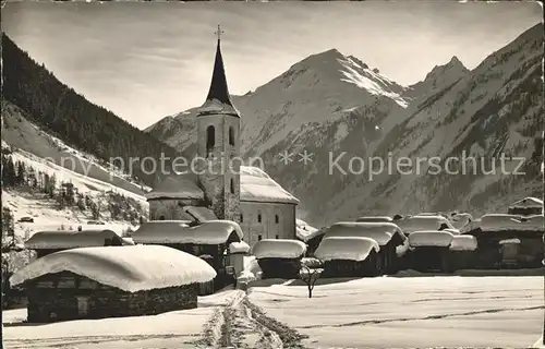 Kippel Loetschental Dorfpartie tief verschneit mit Niven Faldum Rothor Kat. Kippel