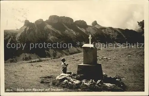 Staubern Blick vom Alpsiegel Kind Berggasthaus  Kat. Hoher Kasten