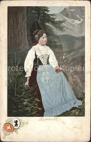 Appenzell IR Frau in Tracht Kat. Appenzell