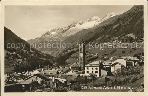 Airolo Panorama mit Hotel Bahnhof Kat. Airolo