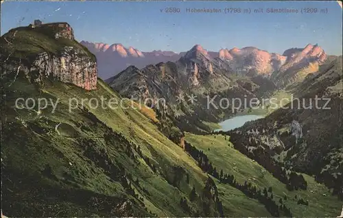 Hoher Kasten mit Saemtissee Kat. Appenzeller Alpen